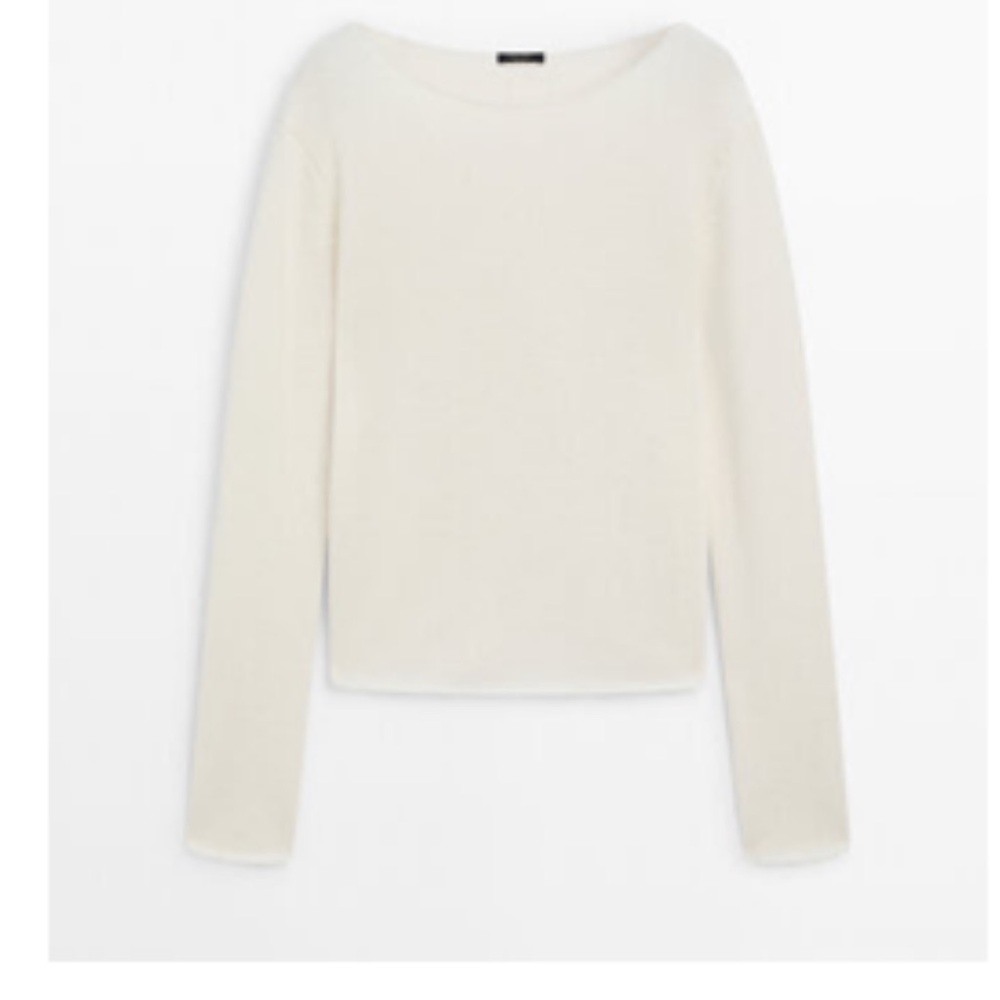 NWT Massimo Dutti Fine Knit Wool Sweater with trims